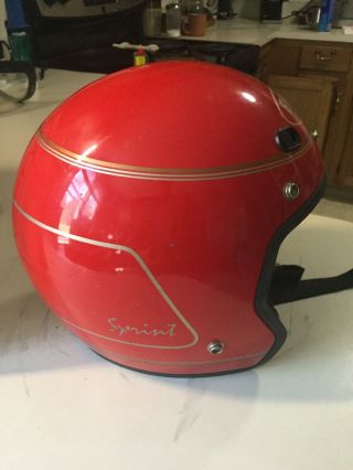 Vintage Bell Spirit Cherry Red Helmet With Box.  Size 7 7/8.  With Shield 6