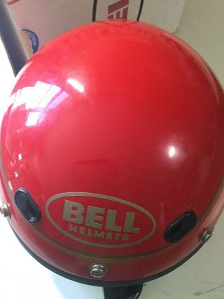 Vintage Bell Spirit Cherry Red Helmet With Box.  Size 7 7/8.  With Shield 7