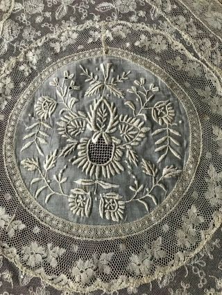 REMARKABLE ANTIQUE Handmade NORMANDY LACE BEDSPREAD 95 