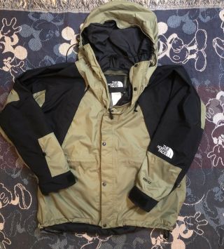 Mens Vintage The North Face Gore Tex Green & Black Hooded Mountain Jacket Xl