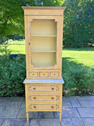 Antique Primitive French Provincial Cupboard Cabinet Hutch Diminutive