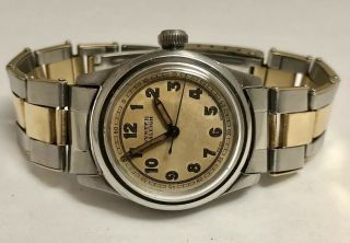 1942 Rolex Oyster Raleigh 3/4 Size 14kt/steel Rivet Oyster Band Rare