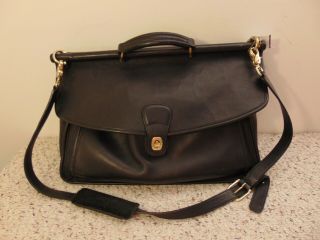 Vintage Coach 5266 Beekman Messenger Bag / Briefcase Black Leather