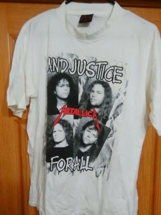 Metallica 1988 Concert Tour T - Shirt And Justice For All 1991 Edition Rare Large