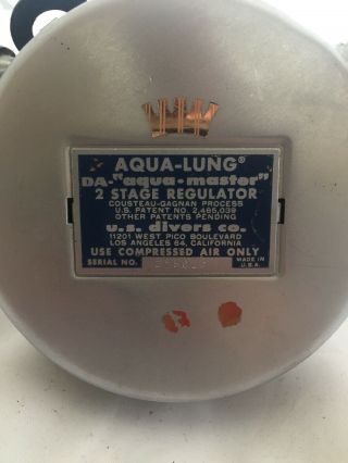 Vintage Scuba Diving Regulator Aqua - Lung DA Aqua - Master 2 Stage 2