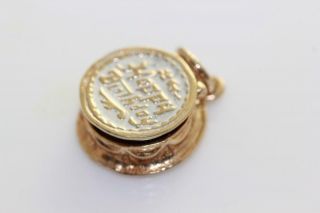 Vintage 14k Gold 3d Birthday Cake Candle Charm Enamel Moveable
