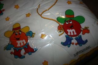 Vintage M&Ms chocolate candy Cowboy twin bedding sheet set comforter 4