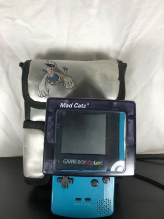Blue Gameboy Color With Games And Vintage Carrying Case 3
