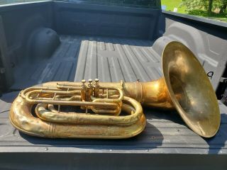 Antique King Tuba Brass Instrument The H.  N.  White Co.  Cleveland Ohio