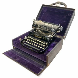 Corona No.  3 Typewriter W/premium Case Portable Folding Antique Vtg 打字机 タイプライター