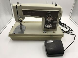 Vtg Sears Kenmore Model 158.  385 Sewing Machine With Pedal Model 6813 & Case