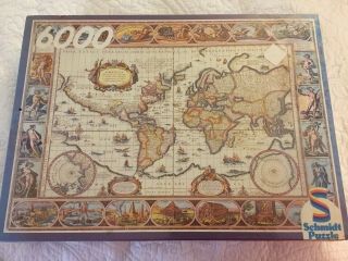 Vintage 6000 Piece Puzzle 02168,  Schmidt,  Ancient Old World Map