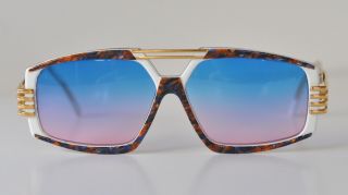 Cazal Vintage Sunglasses - Ex - Disp - Model 325 - Col.  653 - Gold &white,  Multicolor