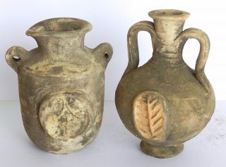 Biblical Ancient Antique Holy Land Roman Herodian Pottery Clay Wine Jugs Pitcher