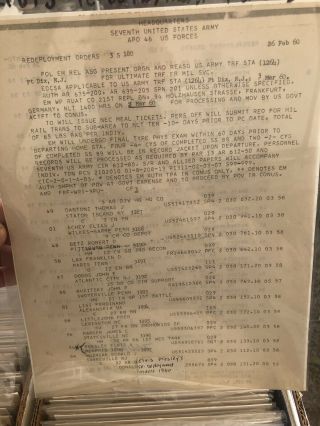 Rare Elvis Presley 7th Army,  Feb 1960 Re - Deployment Papers -