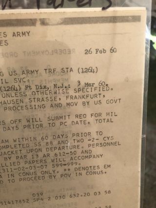 RARE Elvis Presley 7th Army,  Feb 1960 Re - Deployment Papers - 4
