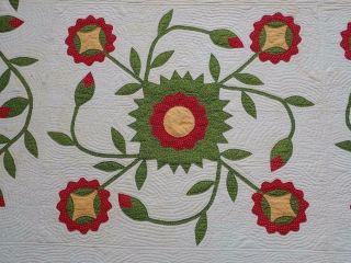 Oh My Fantastic & Early 19th c Antique Democrat or Whig Rose QUILT 87x79 8