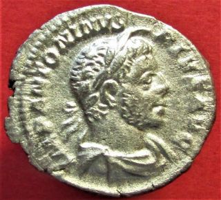 Silver Coin Ancient Roman Empire Elagabalus Ad (218 - 222) Ar Denarius.