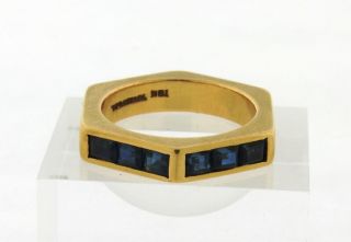 Vintage Tiffany & Co 18k Yellow Gold Nut Shape Sapphire Ring