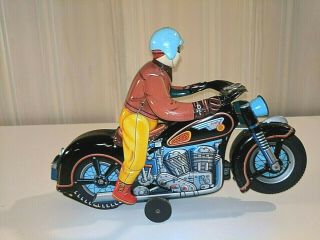 Vintage Masudaya Modern Toys Battery Operated Tin Atom Motorcycle Rare