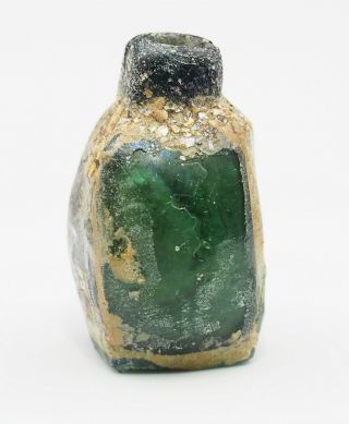 Atuthentic Ancient Roman Glass Green Glass Bottle Collectible Vase