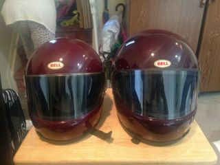 His And Hers Vintage Bell Tourstar Full Face Helmets Near
