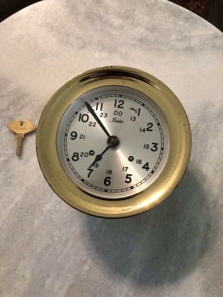 Vintage Chelsea Clock Co Boston 132 - 071 Brass Ships Bell Clock