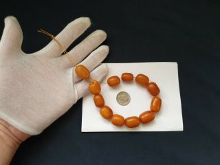 ANTIQUE NATURAL BALTIC AMBER BEADS REAL OLD AMBER BIG BEADS 40 grams 老琥珀 10
