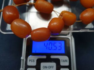 ANTIQUE NATURAL BALTIC AMBER BEADS REAL OLD AMBER BIG BEADS 40 grams 老琥珀 11