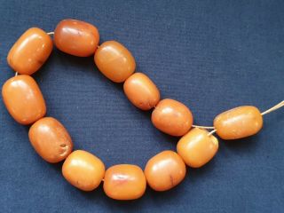 ANTIQUE NATURAL BALTIC AMBER BEADS REAL OLD AMBER BIG BEADS 40 grams 老琥珀 3