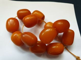 ANTIQUE NATURAL BALTIC AMBER BEADS REAL OLD AMBER BIG BEADS 40 grams 老琥珀 9