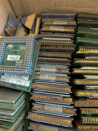 4.  1kg of Vintage CPUs for Gold Recovery,  Ceramic,  Intel,  AMD - 219 CPUs - 9lbs 2