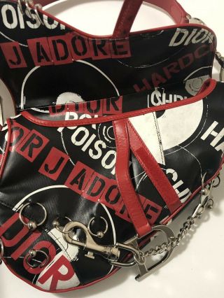Rare Vtg Christian Dior By John Galliano Black Hardcore Piercing Saddle Bag 10