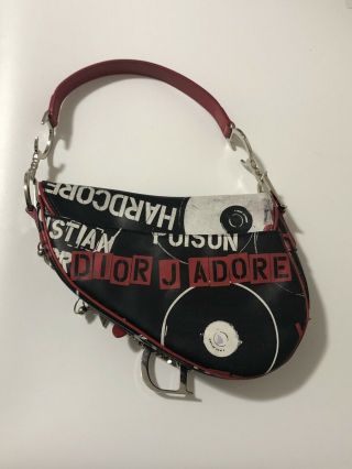 Rare Vtg Christian Dior By John Galliano Black Hardcore Piercing Saddle Bag 7