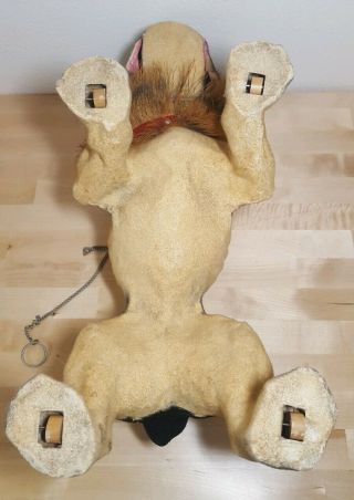 Antique Pull Toy French Bulldog Paper Mache Growler 2