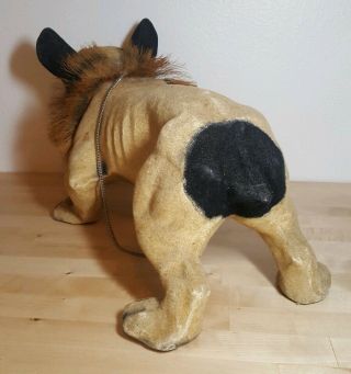 Antique Pull Toy French Bulldog Paper Mache Growler 6