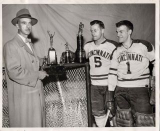 Rare 1951 - 58 AHL IHL Cincinnati Mohawks Gardens Game worn jersey Francis Hodge 12