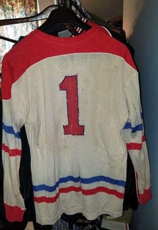 Rare 1951 - 58 AHL IHL Cincinnati Mohawks Gardens Game worn jersey Francis Hodge 2