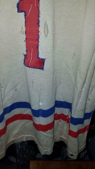 Rare 1951 - 58 AHL IHL Cincinnati Mohawks Gardens Game worn jersey Francis Hodge 5