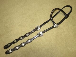 Terrific Vintage Circle Y Shaped Western Headstall Bridle Sterling Silver Hearts