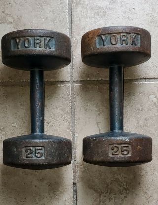 Vintage York Dumbbells 25lbs