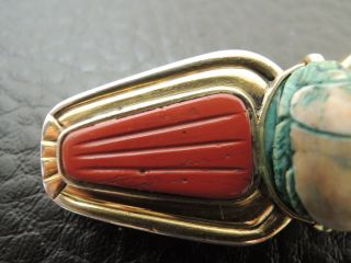 OPULENT Vtg.  Sterling Silver Egyptian Revival Scarab Beetle Brooch Pin 3