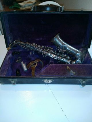 Vintage Buescher Low Pitch Soprano Sax True Tone 1914,  Case,  One Owner