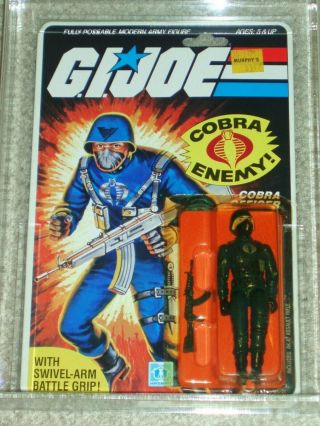 Vintage Gi Joe 1983 Cas/afa 85/85/85 Cobra Officer Arah Hasbro Series 1.  5 Moc