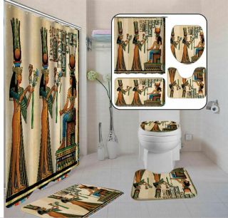 Ancient Goddess Old Egyptian Faith Icon Traditional Print Bath Shower Curtain