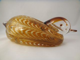 Heavy Vintage Murano Italian Art Glass Duck By Famous Maker Vetri