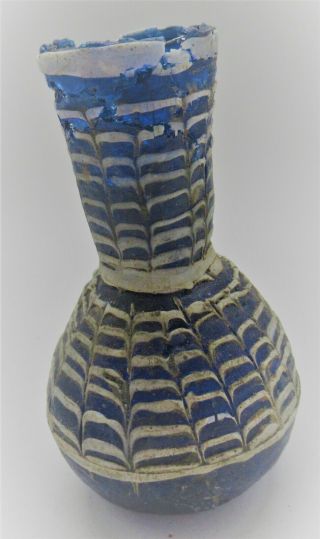 Rare Ancient Phoenician Mosaic Glass Bottle Circa 500bce