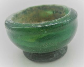 Rare Ancient Roman Glass Mortar Missing Pestle Extremely Rare