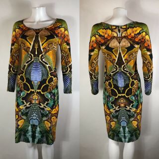 Rare Vtg Alexander Mcqueen Atlantis Python Print Dress 44 M