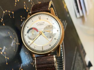Vintage Lecoultre Power Reserve men ' s watch,  rare collectible 2